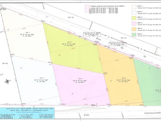 Plan des parcelles de terrains à vendre à La Selve