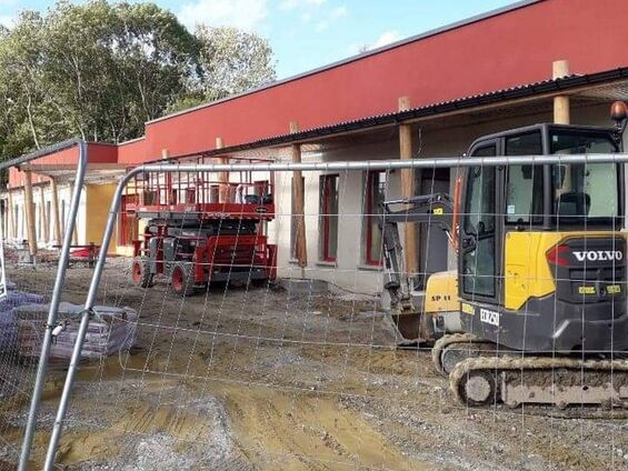 travaux de construction du pôle scolaire 8 septembre 2022