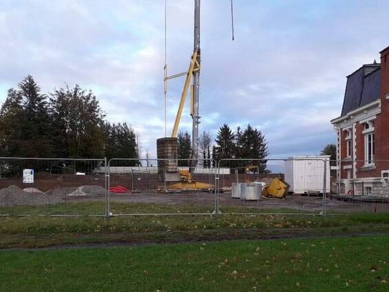 travaux de construction du pôle scolaire 21 Octobre 2021