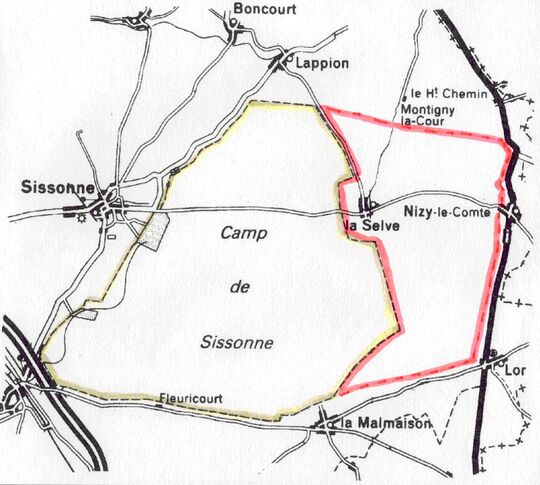 Carte projet agrandissement du camp militaire