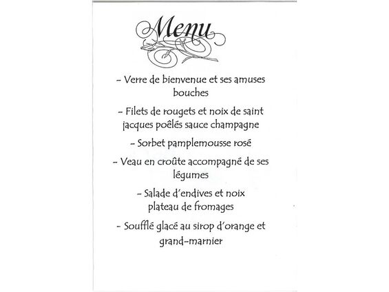 Menu repas des ainés 09 février 2020