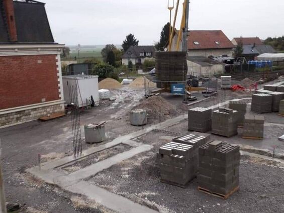 travaux de construction du pôle scolaire 30 Octobre 2021