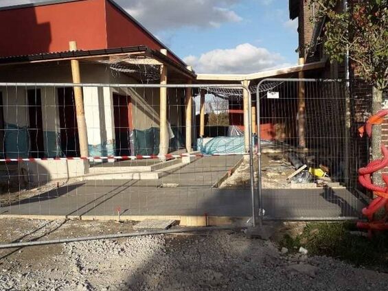 travaux de construction du pôle scolaire 6 Octobre 2022